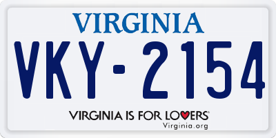 VA license plate VKY2154