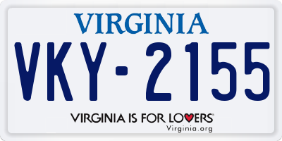 VA license plate VKY2155
