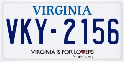 VA license plate VKY2156
