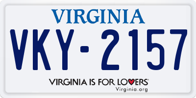 VA license plate VKY2157
