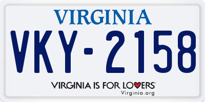 VA license plate VKY2158