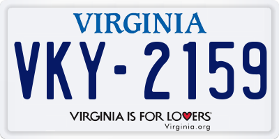 VA license plate VKY2159