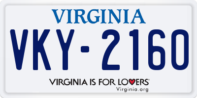 VA license plate VKY2160