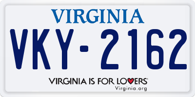 VA license plate VKY2162
