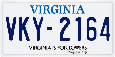 VA license plate VKY2164
