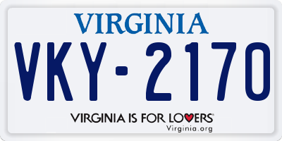 VA license plate VKY2170