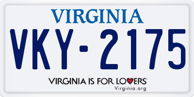 VA license plate VKY2175