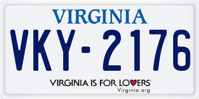 VA license plate VKY2176