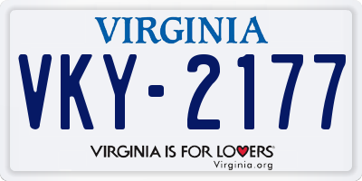 VA license plate VKY2177