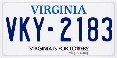 VA license plate VKY2183