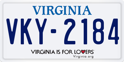 VA license plate VKY2184