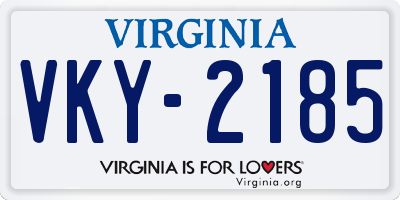 VA license plate VKY2185