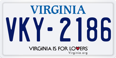 VA license plate VKY2186