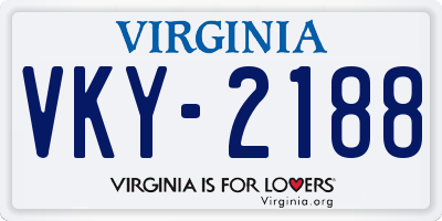 VA license plate VKY2188