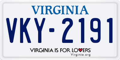 VA license plate VKY2191