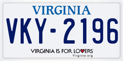 VA license plate VKY2196