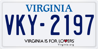 VA license plate VKY2197