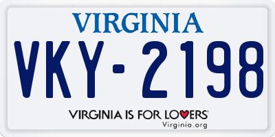 VA license plate VKY2198