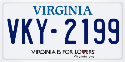 VA license plate VKY2199