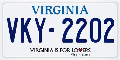 VA license plate VKY2202