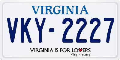 VA license plate VKY2227