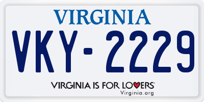 VA license plate VKY2229