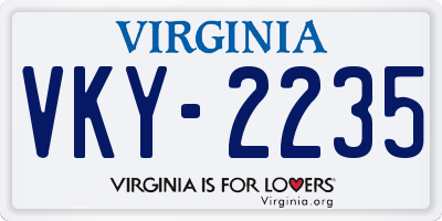 VA license plate VKY2235