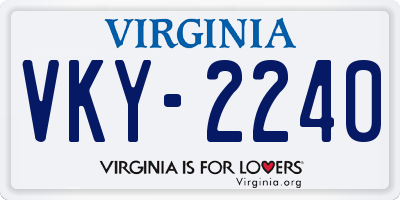 VA license plate VKY2240