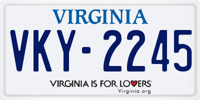 VA license plate VKY2245