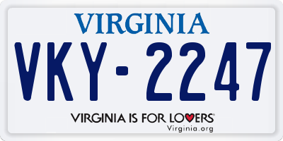 VA license plate VKY2247
