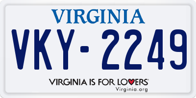 VA license plate VKY2249
