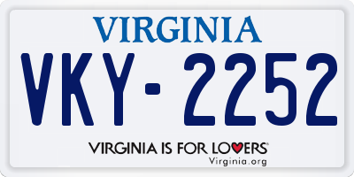 VA license plate VKY2252