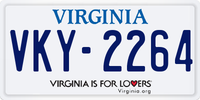 VA license plate VKY2264