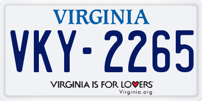 VA license plate VKY2265
