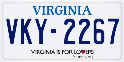 VA license plate VKY2267
