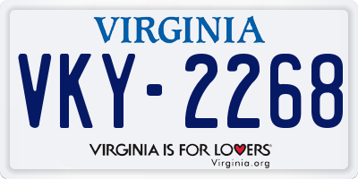 VA license plate VKY2268