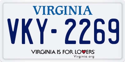 VA license plate VKY2269
