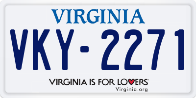 VA license plate VKY2271