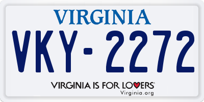 VA license plate VKY2272