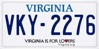VA license plate VKY2276