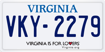VA license plate VKY2279