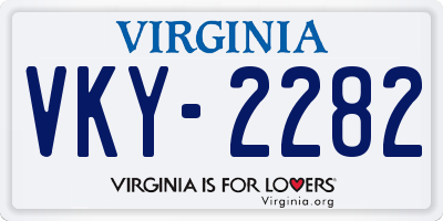 VA license plate VKY2282