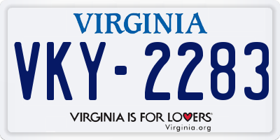 VA license plate VKY2283