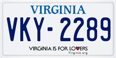 VA license plate VKY2289