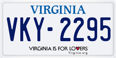VA license plate VKY2295