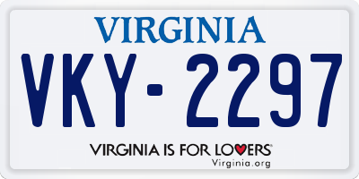 VA license plate VKY2297