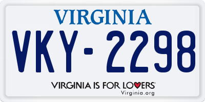 VA license plate VKY2298