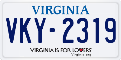 VA license plate VKY2319