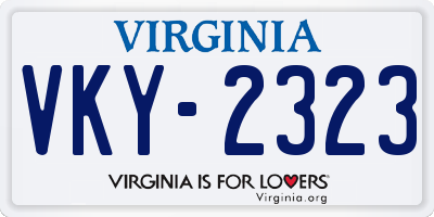 VA license plate VKY2323