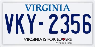 VA license plate VKY2356